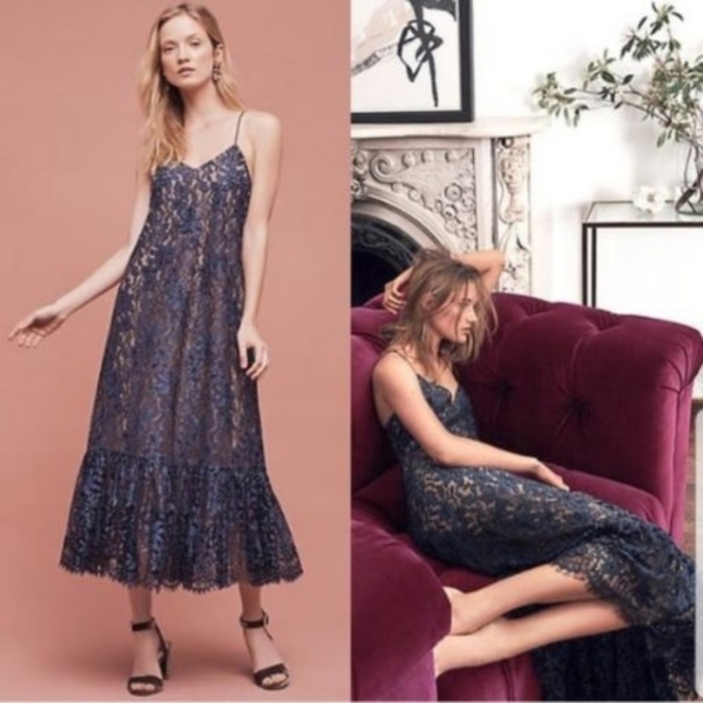 Moulinette Soeurs Anthropologie Lace Maxi Dress
